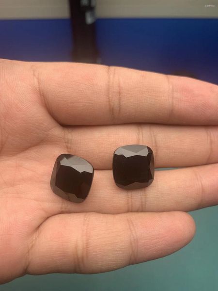 Diamants en vrac Pirmiana coussin 14x14mm pierre précieuse spinelle noire naturelle pour la fabrication de bijoux