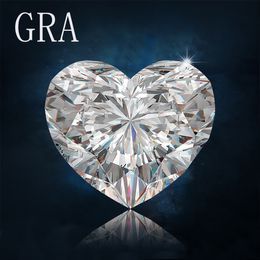 Diamants en vrac Véritables pierres en vrac taillées en cœur 0,1 ct à 12 ct Gemmes D Couleur VVS1 Pass Test de diamant avec certificat GRA Matériel de bijoux 230808