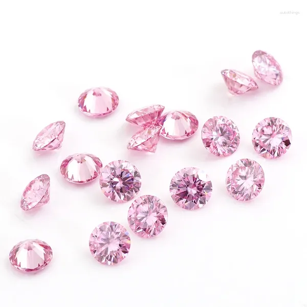 Diamants en vrac Round Brilliant Coupe 0,5 cm 5 mm Rose Color Lab Moisanite Diamond pour 10k 14k 18k Gold Ring Bracelet Collier