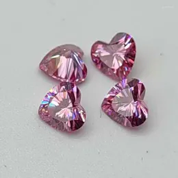 Losse Diamanten Verkoop SIC GRA Certificaat 5A 1ct 6.5mm Hart Geslepen Roze Moissanites Steen Voor Pass Positief