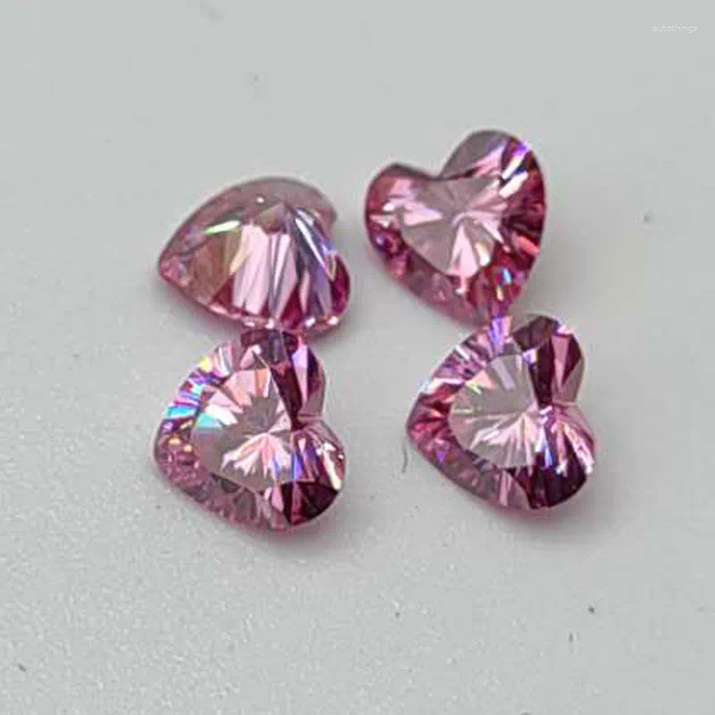 Loose Diamonds Sale SIC GRA Certificate 5A 1ct 6.5mm Heart Cut Pink Moissanites Stone For Pass Positive