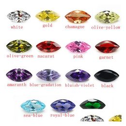 Diamants en vrac brillant 30 pièces/sac 5X10 Mm mélange de couleurs à facettes forme Marquise 5A perles de pierres précieuses en zircone cubique pour Jewe Dhuk0