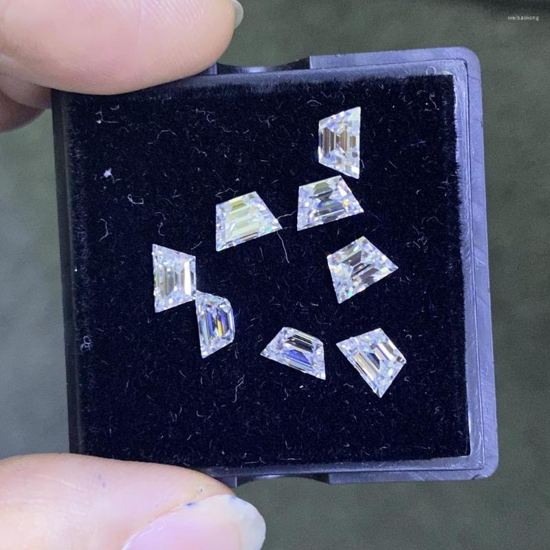 Lose Diamanten, kleiner Edelstein, 6 x 4 x 4 mm, Bootsform, Trapezschliff, D VVS1-Moissanit-Diamant