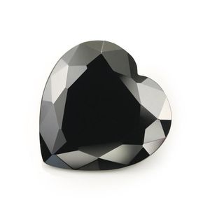 Diamants en vrac en gros 100 pièces/sac 9X9 Mm forme de coeur à facettes 5A perles de zircone cubique noire pour bijoux bricolage goutte D Dhqt1