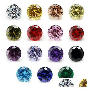 Losse diamanten groothandel hoogwaardige 100 pc's/zak 4 mm Clear Round Cut 15 kleuren 5a kubieke zirconia edelstenen edelsteen vt