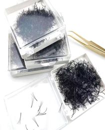 Extensions de cils en vison de qualité supérieure, éventails amples, préfabriqués, 3D, collés thermiquement, Faux fournitures pour le maquillage, False7909837