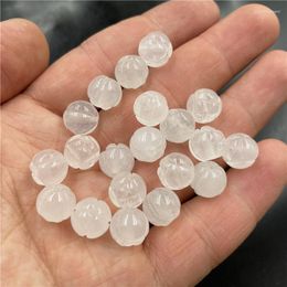 Pierres précieuses en vrac 10mm de haute qualité A perles de citrouille de jade pour la fabrication de bijoux bracelet à bricoler soi-même collier de perles accessoires de perles de lotus de jades blanches