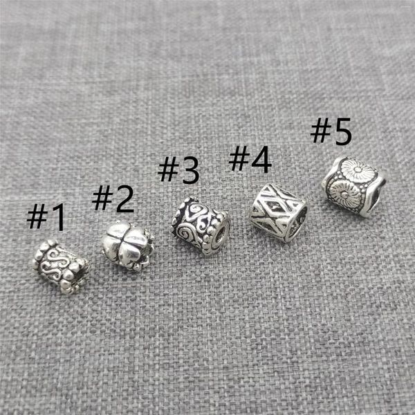 Piedras preciosas sueltas, 10 Uds. De espaciador de tubo de cuentas pequeñas de Plata de Ley 925 para collar de pulsera