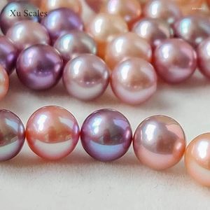 Pierres précieuses en vrac 11-12mm couleur bonbon Edison perle d'eau douce naturelle presque parfaite ronde personnalisable pendentif anneau gros bijoux perles