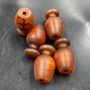 Pierres précieuses en vrac 13 22mm tibétain vieux vase en agate Dzi perles pour la fabrication de bijoux bracelet à bricoler soi-même collier à breloques pendentif accessoires Fengshui