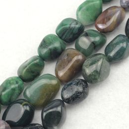 Losse Edelstenen 16-20mm Natuursteen Kralen: Afrikaanse Jade Agaat Mos DIY Kralen Voor Sieraden Maken Strand 15 " Groothandel!