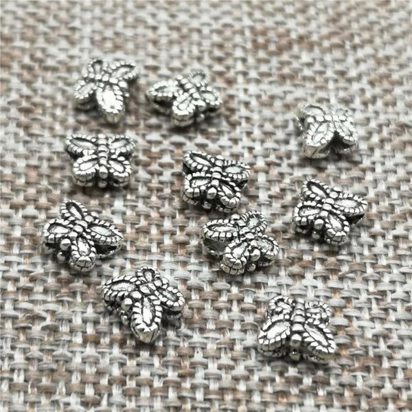 Piedras preciosas sueltas 20 piezas de cuentas de mariposa a granel de plata esterlina 925 para collar de pulsera