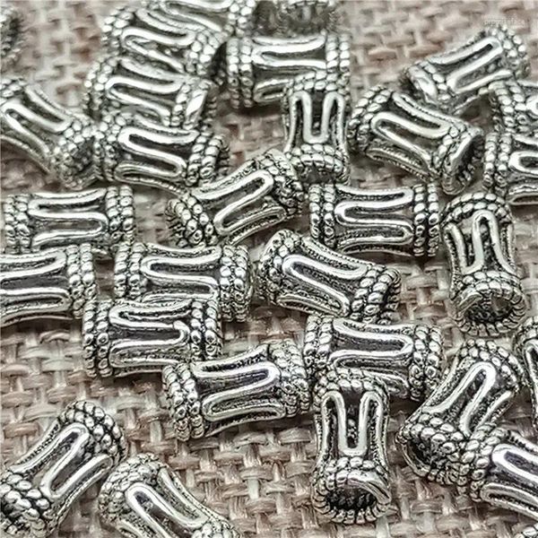 Piedras preciosas sueltas, 20 piezas de cuentas de tubo pequeñas de Plata de Ley 925, espaciadores tubulares a granel para collar de pulsera