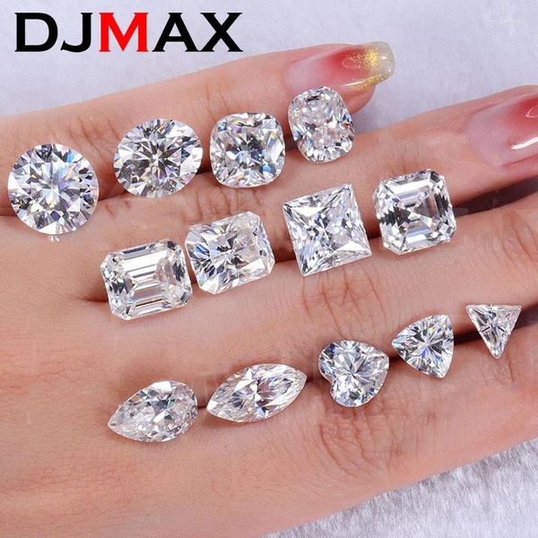 Piedras preciosas sueltas 2024 DJMAX Forma múltiple Corazón Corte radiante Moissanite Diamante Raro Triángulo Piedra Super Blanco Certificado