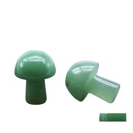 Losse edelstenen 20 mm champignonvormige edelsteenstandbeeld beeldje gesneden groene aventurine stenen champignons ambachten voor genezing chakra reik dh0i2