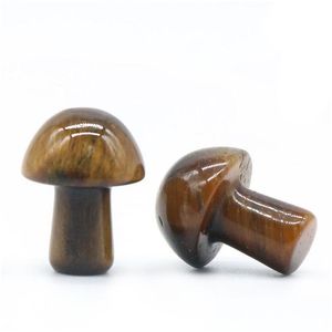 Pierres Précieuses En Vrac 20Mm En Forme De Champignon Pierre Précieuse Statue Figurine Sculpté Oeil De Tigre Pierre Champignons Artisanat Pour La Guérison Chakra Reiki Nc Dh9Su