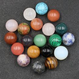 Losse edelstenen 20 mm natuurlijke kristallen edelsteen geen gat ronde kraal zeven sterren array bal slinger sieraden kleur willekeurige druppel Deliv Dhgarden Dhdcs