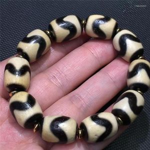 Pierres précieuses en vrac 220919-2 Bracelet de perles Dzi en dent de tigre fine 13mm 17mm Agate naturelle Ji Amulette puissante à collectionner de haute qualité