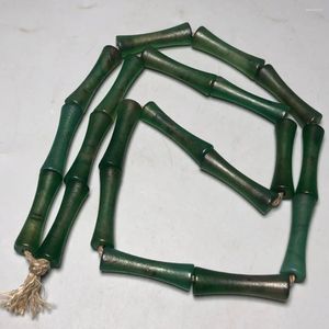 Losse edelstenen 29 8 mm natuurlijke groene Agaat bamboe kralen voor sieraden maken Diy String armband kralen ketting verweerde kraal accessoires