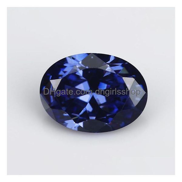 Piedras preciosas sueltas 2x310x12mm 5a Grado de tanzanita azul forma ovalada de circonía cúbica piedra cz gemas sintéticas de entrega de gota joyas dh8fn