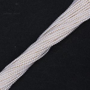 Pierres précieuses en vrac 3mm naturel petite perle blanche d'eau douce cordes véritable brin rond