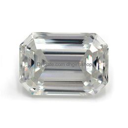 Gemystones en vrac 3x510x14mm blanc d couleur Vvs1 Emerald Cut Moissanite Stone avec GRA Certificate Drop Livrot Bijoux DHSZ0