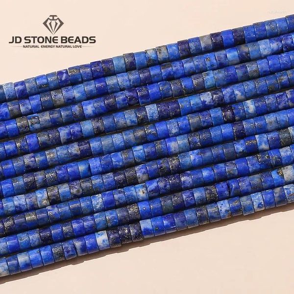 Pierres précieuses en vrac 4 2mm pierre naturelle Lapis Lazuli perles en forme de rondelle ronde entretoise perle plate pour la fabrication de bijoux accessoires de bracelet à bricoler soi-même