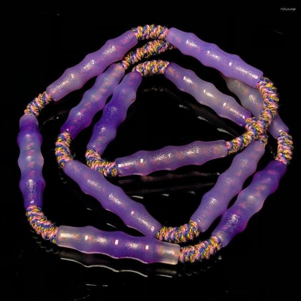 Piedras preciosas sueltas 40 8 mm abriadas de color púrpura clise de cuentas largas para joyas que hacen pulsera de cuerda de bricolaje encantadores de collar de cuentas