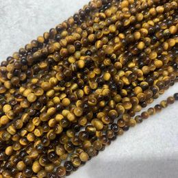Lose Edelsteine, 4 mm, gelbes Tigerauge, natürlicher Edelstein, DIY-Perlen für die Schmuckherstellung, 3 Stränge, 38,1 cm, Großhandel!