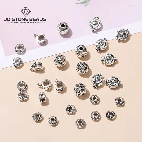 Piedras preciosas sueltas 50 unids/lote aleación de plata tibetana ciruela anillo hebilla de eslabón pequeño espaciador para la fabricación de joyas DIY pulsera collar accesorio