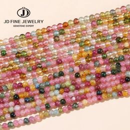 Pierres précieuses en vrac 5A, couleur bonbon glacé naturel, perles de Tourmaline, entretoise de 3mm, petite perle pour la fabrication de bijoux, accessoire de collier, bracelet à bricoler soi-même