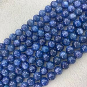Pierres précieuses en vrac 6mm 8mm 10mm, perles en pierre de Kyanite bleu clair, pierres précieuses naturelles, bricolage pour la fabrication de bijoux, brin 15 pouces, vente en gros!
