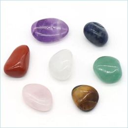 Pierres précieuses en vrac 7pcs / set Chakra en vrac Guérison Reiki Pierre naturelle dégringolée Irregar Polissage Rock Quartz Yoga Méditation Energy Stone Dh4Hw