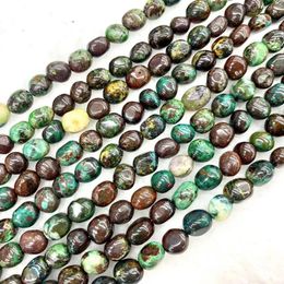 Pierres précieuses en vrac 8x10mm, perles en pierre chrysocolle, pierres précieuses naturelles, bricolage pour la fabrication de bijoux, brin 15 pouces, vente en gros!