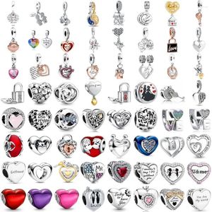 Pierres précieuses en vrac 925 argent pour toujours amour coeur Murano breloque à perles Original Bracelet bibelot bricolage femmes bijoux de saint valentin