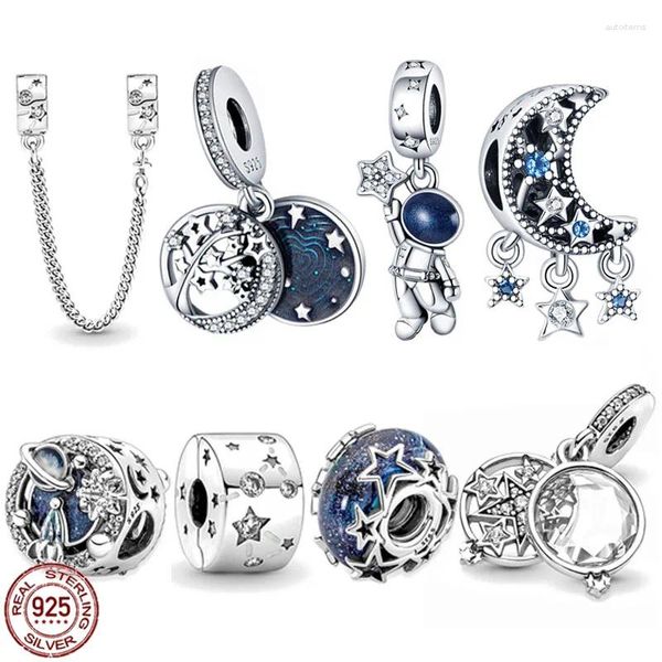 Pierres précieuses en vrac en argent Sterling 925, Collection étoilée bleue, attrape-rêves en forme d'étoile, perles breloque adaptées au Bracelet Original, bijoux à faire soi-même