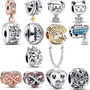 Pierres précieuses en vrac 925 argent Sterling charme famille infini coeur rouge animal de compagnie chien chat os étoile filante perles idéal pour bracelet bijoux à bricoler soi-même