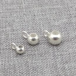 Pierres précieuses en vrac, bouchon en Silicone en argent Sterling 925, perles avec anneaux de saut fermés, 3mm, 4mm, 5mm, 6mm