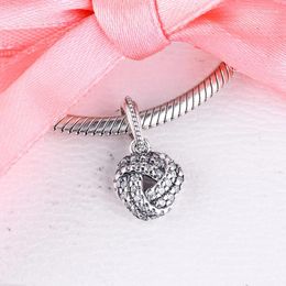 Gemystones en vrac 925 argent sterling étincelante Love Knot Pendant For DIY Brand Charms Bracelets Woman Fashion Bijoux