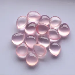 Pierres précieuses en vrac 9X11mm 9X13mm Pierres de quartz rose de haute qualité Cabochon Pierre précieuse naturelle Bague Visage Mode Fabrication de bijoux Incrustation en or 18 carats