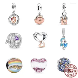 Arrivées de pierres précieuses en vrac Silver 925 Snake Sea Horse embrasse le coeur GEM CHARM Perle Fit Bracelet Original Bijoux pour femmes