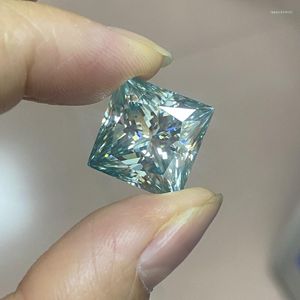 Pierres précieuses en vrac disponibles en Stock 15x15mm, pierre précieuse carrée de princesse Moissanite, diamant pour la fabrication de bagues et de bijoux