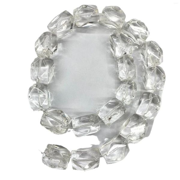 Cuentas de piedras preciosas sueltas, cristal blanco cuadrado facetado de 15 a 20mm, naturaleza para hacer collar de joyería, 14 pulgadas, FPPJ, venta al por mayor