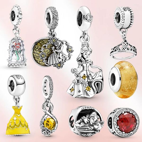 Charmes de pierres précieuses en vrac 925 STERLING Silver Belle Pendant Fit Bracelet Original Bracelet Charm pour les bijoux Love