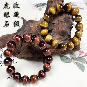 Nivel de colección de piedras preciosas sueltas, pulsera de ojo de tigre amarillo Natural, piedra roja, dominación de pareja masculina y femenina