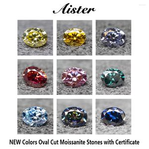 Pierres précieuses en vrac couleurs pierres de Moissanite de coupe ovale avec certificat diamant VVS1 testeur réussi rapport GRA