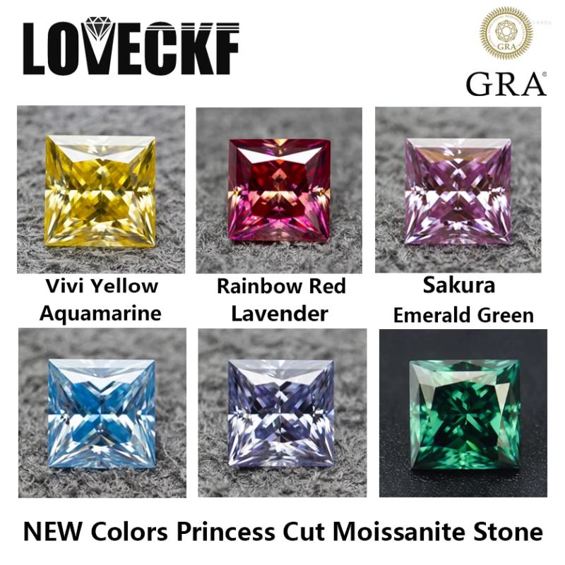 Pietre preziose sciolte Colori Pietre Moissanite taglio principessa VVS1 Tester per diamanti superato con rapporto GRA