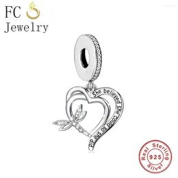 Piedras preciosas sueltas FC Jewelry Fit Pulsera con dijes original 925 Libélula de plata que ella creía que también podía hacer cuentas para hacer mujeres Berloque DIY