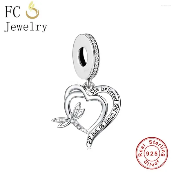 Piedras preciosas sueltas FC Jewelry Fit Pulsera con dijes original 925 Libélula de plata que ella creía que también podía hacer cuentas para hacer mujeres Berloque DIY