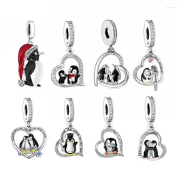 Pierres précieuses en vrac FC bijoux adaptés au bracelet à breloques Original en argent 925 couple pingouin je t'aime à la lune perle de dos pour faire des femmes